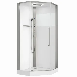 Душевая кабина Black&White Galaxy 8065N 90 x 90 см никель брашированный