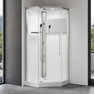 Душевая кабина Black&White Galaxy 8065N 90 x 90 см никель брашированный