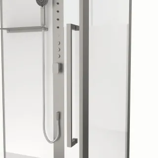 Душевая кабина Black&White Galaxy 8065N 90 x 90 см никель брашированный
