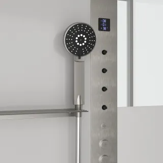 Душевая кабина Black&White Galaxy 8068N 90 x 115 см никель брашированный