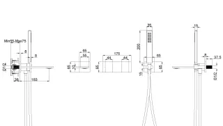 Смеситель для ванны Vincea VBTW-6D1BN хром