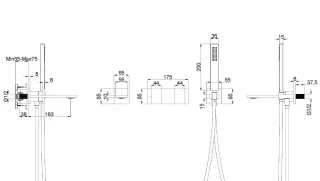 Смеситель для ванны Vincea VBTW-6D1BG золото