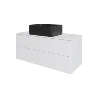Тумба с раковиной Orange Отто Ot-100TuMDF+B02-460MB 100 см белый глянец