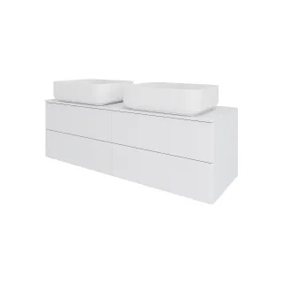Тумба с раковиной Orange Отто Ot-130TuMDF+B05-500W 130 см белый глянец