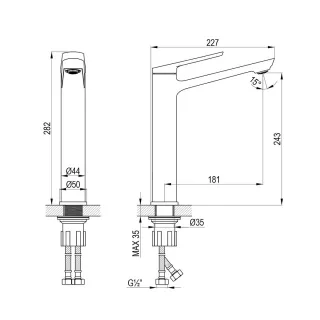 Смеситель для раковины Decoroom DR24 DR24013 хром