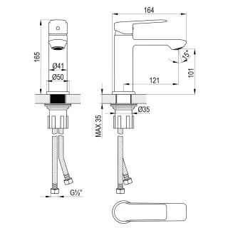 Смеситель для раковины Decoroom DR28 DR28011 хром