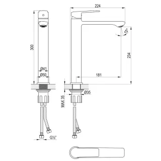 Смеситель для раковины Decoroom DR28 DR28013 хром