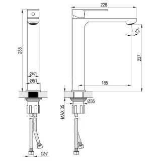 Смеситель для раковины Decoroom DR30 DR30013 чёрный