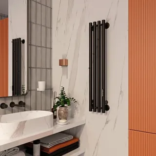 Полотенцесушитель электрический Indigo Стайл 4 LSE90-18BRRt 18x90 см чёрный муар