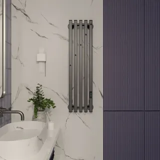 Полотенцесушитель электрический Indigo Стайл 5 ПРО LSPRE90-23GFMRt 23x90 см графит металлик