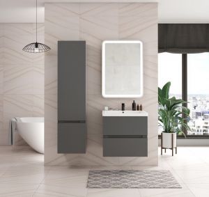 Шкаф подвесной Art&Max Techno 40x160см левый смоки софт AM-Techno-1600-AC-SO-ZB815-L