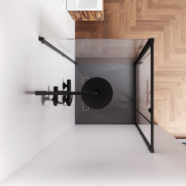 Душевой уголок Am.Pm Gem W90G-404-9090-BT 90x90 см без поддона чёрный матовый