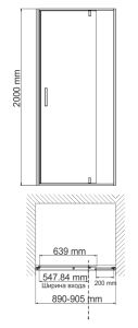 Душевая дверь Wasserkraft Neime 19P04 90x200см