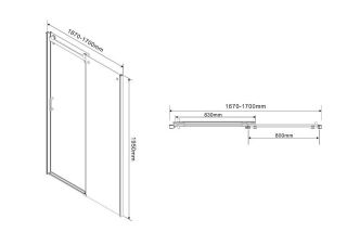 Душевая дверь Azario Bern AZ-733-170-MGR-CL 170 см профиль графит матовый стекло прозрачное