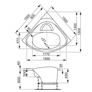 Акриловая ванна VagnerPlast Athena VPBA150ATH3E-04 150см белый Акриловая ванна VagnerPlast Athena VPBA150ATH3E-04 150см белый