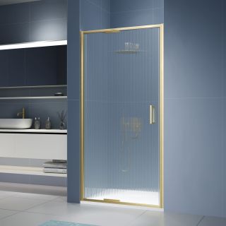 Душевая дверь RGW SV-05-2Gb 703205210-156 100 см профиль брашированное золото стекло ребристое