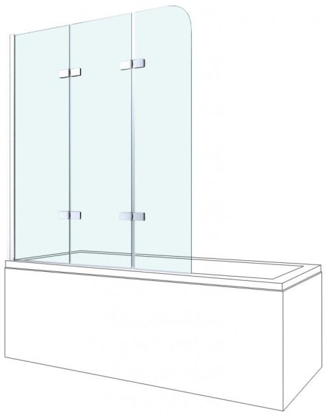 Шторка на ванну Berges City 2.0 100см хром 062014