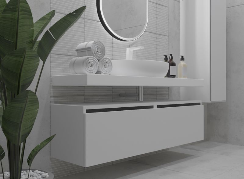 Ящик под столешницу Armadi Art Flat 140см белый 897-140-W
