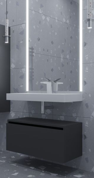 Ящик под столешницу Armadi Art Flat 80см антрацит глянец 897-080-A glossy