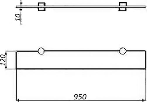 Полка стеклянная Акватон 95см 1A110403XX010