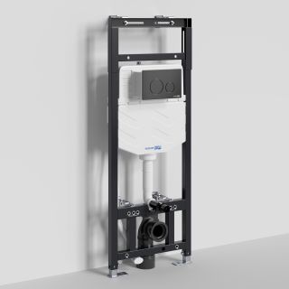 Система инсталляции для унитазов WasserKRAFT Alme 15TLT.010.ME.MB02 с кнопкой смыва