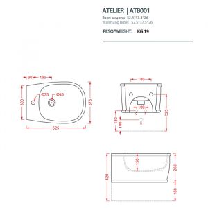 Биде Artceram Atelier ATB001 05 00 *1 белое