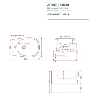 Биде Artceram Atelier ATB001 05 00 *1 белое Биде Artceram Atelier ATB001 05 00 *1 белое
