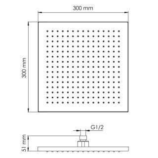 Верхний душ WasserKRAFT A359 30 см никель