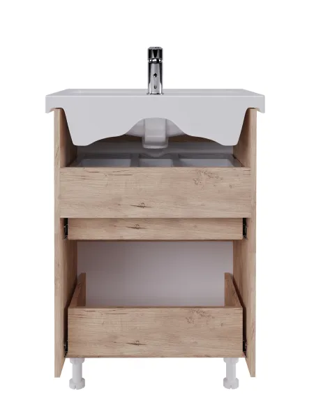 Тумба под раковину напольная Vigo Wave 358 60 см поставляется в разобранном виде дуб золотой