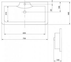 Раковина Акватон Сиена 75см 1A704131SN010