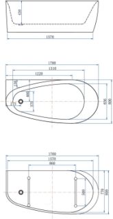 Акриловая ванна Allen Brau Priority 2.31002.20/AM 170x80 см