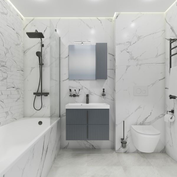 Зеркало-шкаф с подсветкой Санта Юпитер 700545 70 см графит матовый