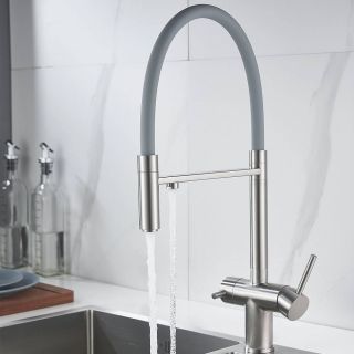 Смеситель для кухни Shevanik S178L с подключением фильтра сатин Смеситель для кухни Shevanik S178L с подключением фильтра сатин