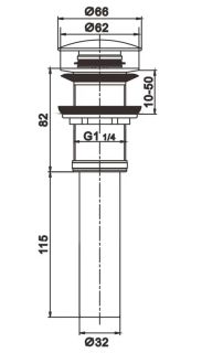Донный клапан Rose RS11 хром Донный клапан Rose RS11 хром