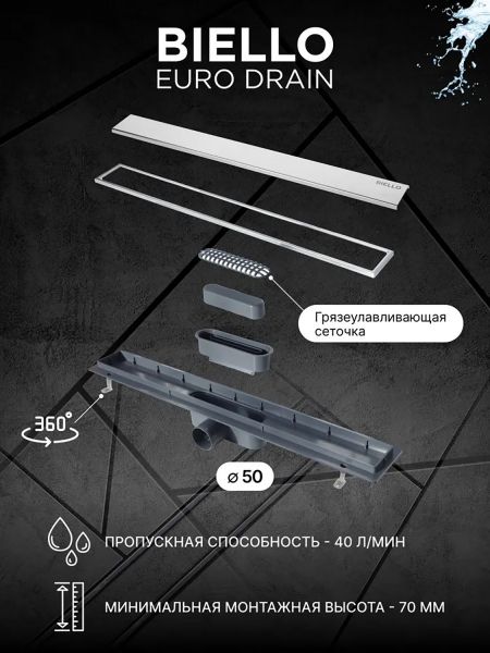 Душевой лоток Bettoserb Biello 13300014 55 см хром