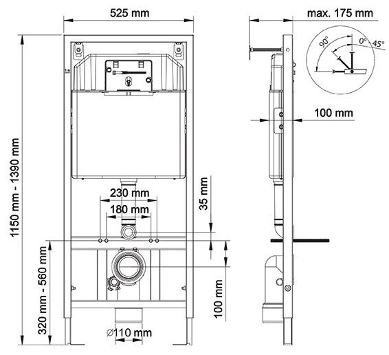 Инсталляция для унитаза Berges Novum F2 с кнопкой матовый хром 040252 Инсталляция для унитаза Berges Novum F2 с кнопкой матовый хром 040252