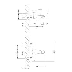 Комплект смесителей для ванны Lemark Point LM0380C