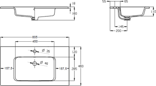 Мебельная раковина Roca Gap 3279A4000 80 см белый