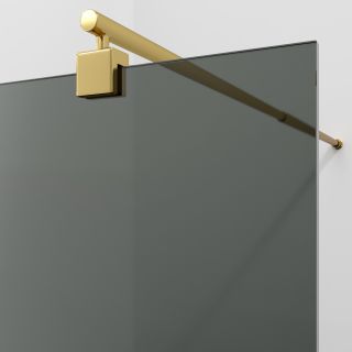 Душевая перегородка WasserKRAFT Rur 30W39PG-TG 90 см профиль золото стекло тонированное