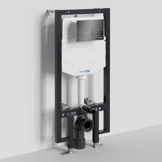 Система инсталляции для унитазов WasserKRAFT Vils 56TLT.010.ME.PB04 с кнопкой смыва чёрный