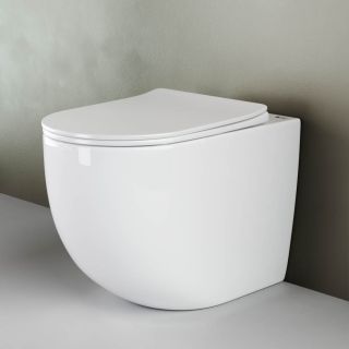 Приставной унитаз Ceramica Nova Mia CN1810 безободковый белый Приставной унитаз Ceramica Nova Mia CN1810 безободковый белый