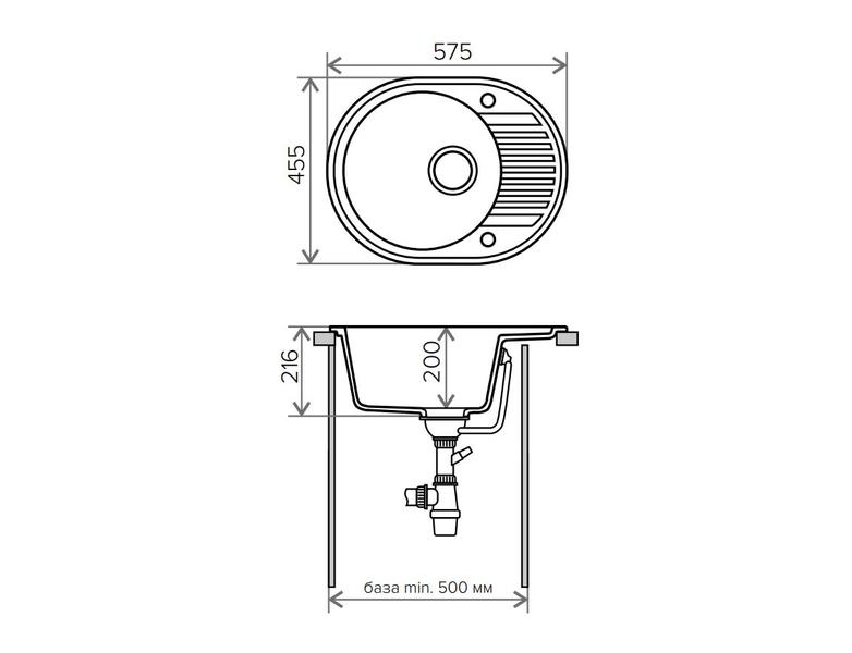 Мойка кухонная Tolero Classic R-122 чёрный 765926