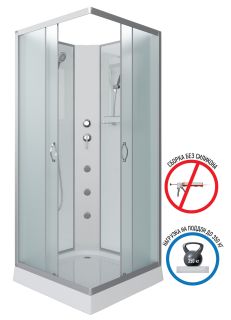 Душевая кабина Niagara NG-1101-14BKG с гидромассажем 90x90см серебро/матовое