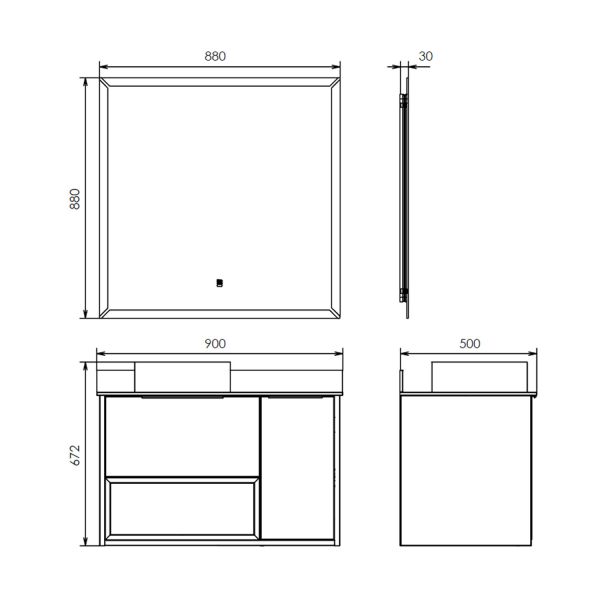 Зеркало  Comforty Джанкой 00-00014155 88 см