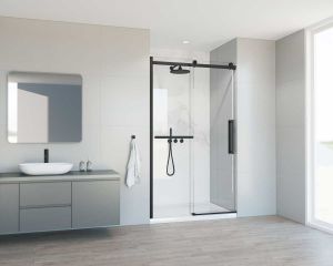 Душевая дверь Сomo Soft VDS-1CS120CLB, 1200, черный, стекло прозрачное