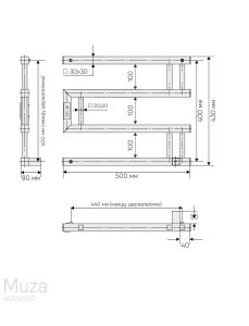 Полотенцесушитель электрический Indigo Muza DGM40-50BRRt 40x50 см чёрный муар