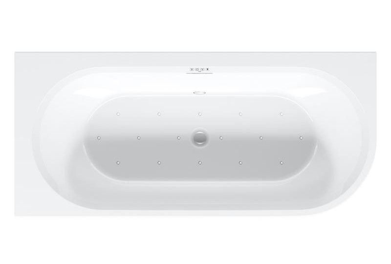 Акриловая ванна Riho Desire Corner Velvet Sparkle System LED Fall B087010220 R 184x84см с аэромассажем и подсветкой заполнение через перелив чёрный матовый/белый матовый