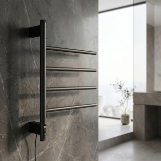 Полотенцесушитель электрический WasserKRAFT Rur 30TH103-4MB 50x60 см чёрный матовый