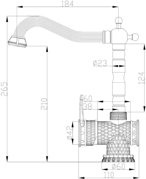 Смеситель для кухни ZORG Antic A 408K-SL