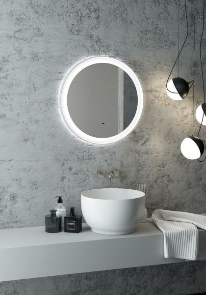 Зеркало с подсветкой Art&Max Napoli 60см белый матовый AM-Nap-600-DS-F-White Зеркало с подсветкой Art&Max Napoli 60см белый матовый AM-Nap-600-DS-F-White